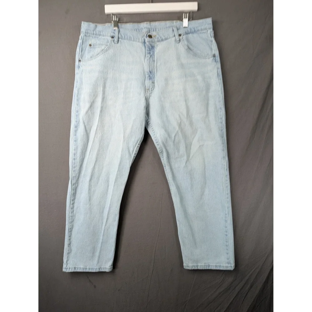 Wrangler Premium Quality Mens Jeans 40x29 Light Wash Denim Straight 97FXVVB